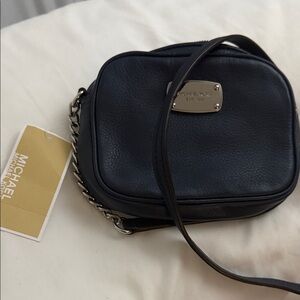 Michael Kors Navy Leather GenuineCrossbody bag S mini 7x5,est 1981